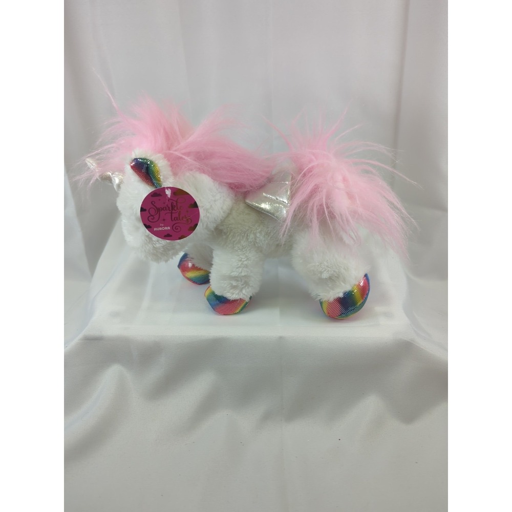Sparkle Tales RAINBOW UNICORN ASTRA Stuffed Animal Plush  Aurora NWT 12in #16750